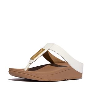 [25SS]피노 골드트림 레더 우븐화이트 여성 토 포스트