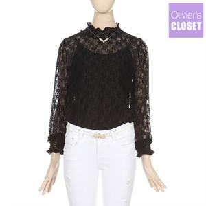 [★한정수량/패플단독★]프릴넥시스루 레이스 티셔츠_[O2004TS601B]