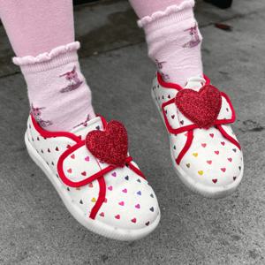 케이티 하트 도트 밸크로 LED 운동화