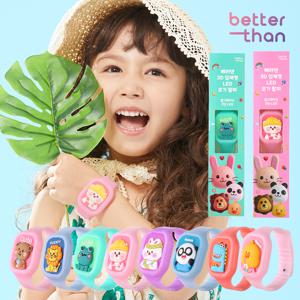 1+1 베러댄 썸머밴드 어린이 캐릭터 3단 LED 유아팔찌 시트로넬라 여름철 유치원 어린집 생일선물 구디백