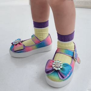 시엘 무지개 LED 여아 슬립온