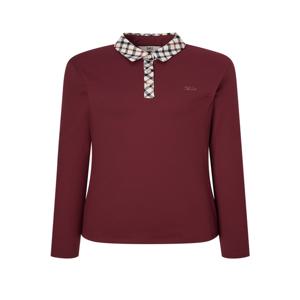 골프 여성 [[24FW]] WNTS4D750D2 [스테디셀러]체크 카라 레터링 긴팔폴로티셔츠 (WINE)