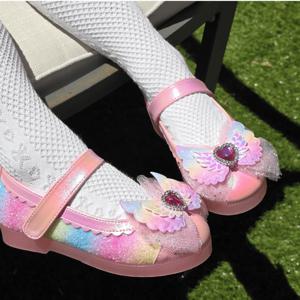 세실 레인보우 날개 LED 여아 구두