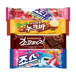 죠스바x10개+스크류바x10개+초코퍼지x10개+누크바x10개