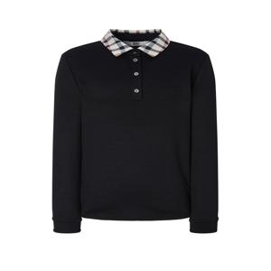 닥스 여성 [[24FW]] WKTS4D901BK [반값[스테디셀러][울] 블랙 체크 배색 로고자수 긴소매 카라 티