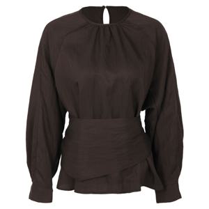 [파슨스] Round Shirring Wrap Blouse [PW2T0BL05]