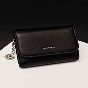 JAWA6E701BK  ZOE 플라워참장식 소가죽 3단반지갑 블랙