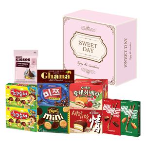 발렌타인 스위트박스 선물세트 9종(빼빼로,초코파이,후레쉬베리,초코송이 등)