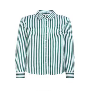 헤지스 여성 [[26SS]] HSSH6BC20E3 [아이코닉] 런던 스트라이프 셔츠 다크그린