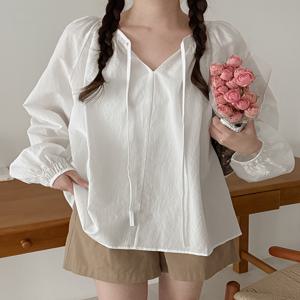 [09초이스] 사랑스럽게 벌룬 셔링 라운드 블라우스 86298 빅사이즈 여성의류