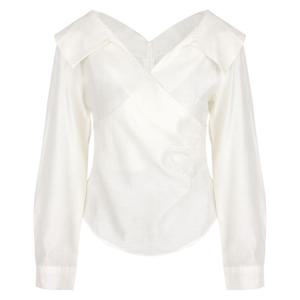 [파슨스] Wide Collar Wrap Blouse [WHRT2BL02]