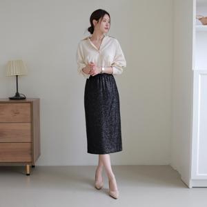 [CJ단독][최초가 89,000원]카로니 스팽글 스커트