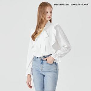 정상가:59,000 | [미니멈 에브리데이]타이넥 프릴 소매 밴딩 페미닌 블라우스 (EA3BA004D)