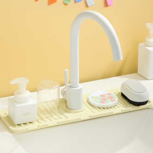 싱크대드레인 세면대물받이 실리콘 배수패드 물고임방지 수도꼭지 트레이 물빠짐