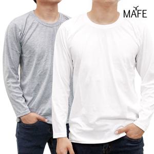 베이직 라운드 긴팔 면티 면티셔츠 3장(화이트/그레이)