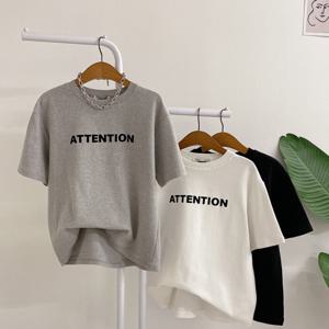 [브리치] 허니제이 / 릿틈 피치기모 벨벳 레터링 반팔 티셔츠(3color)