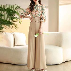 [하프클럽] 로즈리본 바지상하세트 여성정장투피스 여성바지정장 봄하객룩 빅사이즈하객룩