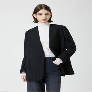 울 블렌드 브이넥 스트라이프 자켓 C254MSF039