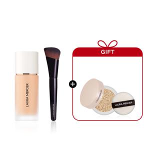 리얼 플로리스 파운데이션 + 브러쉬 세트 [파우더 트래블 정품 + 퍼프]