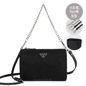 (국내당일출고) 파우치 코스메틱 패브릭 삼각로고 미듐 1NA011 2BQP F0002 NERO