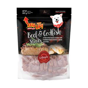[유통기한임박] 쫄깃한 비프대구 스틱 대용량 강아지간식 800g