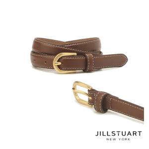 [완판템] 브라운 스티치장식 소가죽 슬림 여성벨트 JABE4F111W2