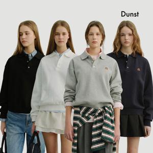 UNISEX LEATHER LOGO COLLARED T-SHIRT_UDTS6A110