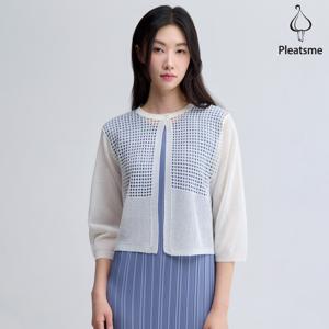 [최초가 98000원] 네트 배색 크롭 니트 가디건_EKCDM125004