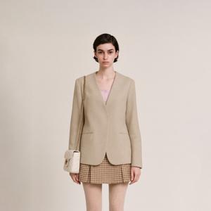 [최초가198,000]모던 노카라 트위드 자켓_FVJK250902