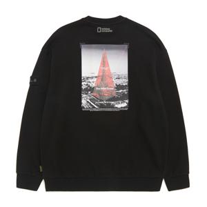 N231USW230 어반 시티 세미 오버핏 맨투맨 티셔츠 CARBON BLACK