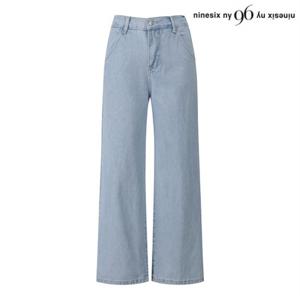 정상가:30,000원 | 뒷 밴딩 일자핏 데님 여성 롱 팬츠 (NO1TA005L0)