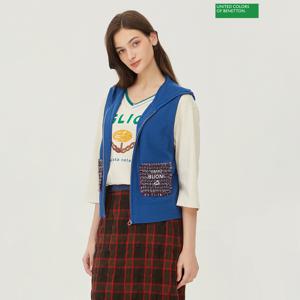 아울렛 트위드 포켓 니트 후드 집업 BAKV04341_BL