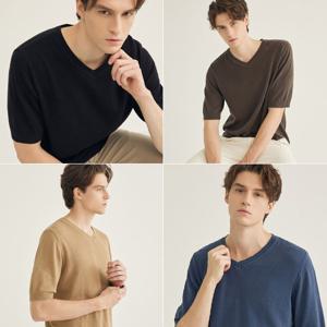 [최초가78000]4SET [베이지코] 코튼100 남성 V넥니트 4종세트-사이즈 95~110다양