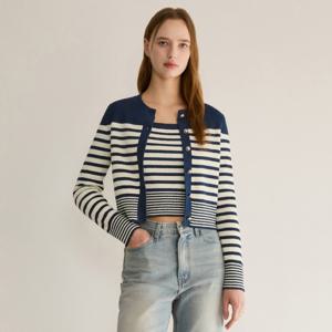 정가 98,000원 스트라이프 리운드넥 가디건 ASKCDP31150