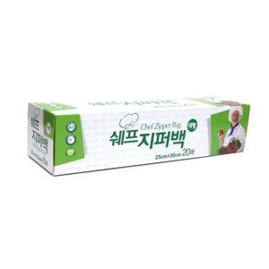 쉐프지퍼백 25 30 20매 대형 6430 대용량 위생백 주방 조리 정리 밀폐 다용도 다기능 만능 식당
