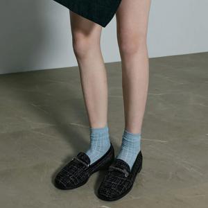 트위드 브레이디드 체인 메탈릭 악센트 로퍼_2colors CK1-70381154