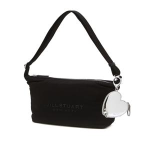 [젤리백] 블랙 하트참장식 나일론 호보형 숄더 겸 스몰 크로스백 JABA6E746