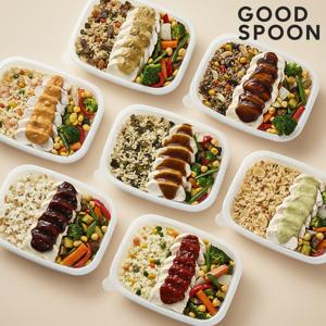 굿스푼 닭한상 슬라이스 닭가슴살 도시락 혼합 7종 7팩세트