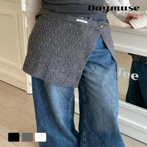 어썸 니트 랩 스커트 레이어드 치마