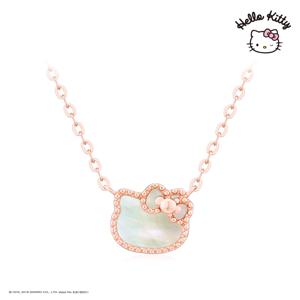 [정상가 169,000원] 헬로키티주얼리 원석컬렉션 실버 화이트자개 목걸이 HLSN413PW