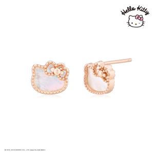 헬로키티주얼리 원석컬렉션 실버 화이트자개 귀걸이 HLSE413PW