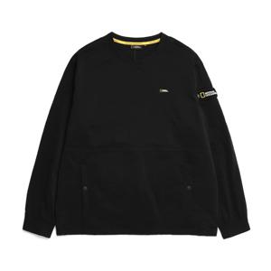 N231USW080 우븐 트레이닝 맨투맨 CARBON BLACK