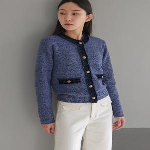 [최초가 156000원] 데님 브레이드 니트 자켓