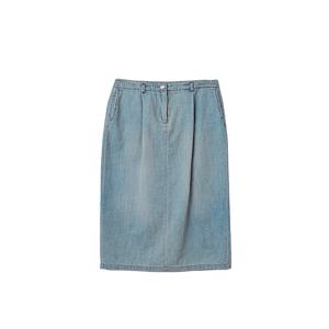 슬릿 데님 롱 스커트