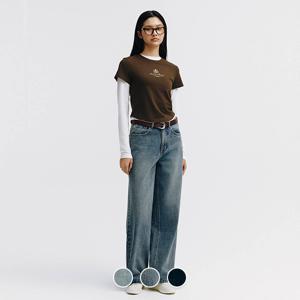 414933 여 와이드 데님