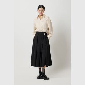 [본사] 새턴 사선 랩 풀 스커트_SASK07511BK