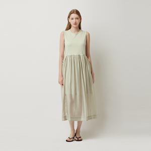 [본사] [Online Exclusive] 셔링 포켓 슬리브리스 원피스_SAOPE2541LK