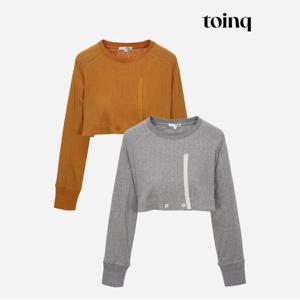 [toinq] 크롭 배색티셔츠(T239MTS906W)