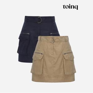 [toinq] 벨티드 카고 미니 스커트(T239MSK908W)