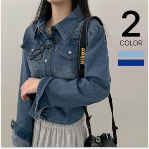 [브리치]  / 하디 포켓 워싱 세미 크롭  데님 셔츠 (2color)